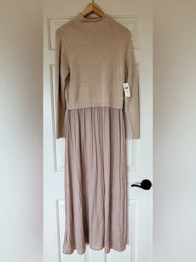 Anthropologie Thea Long Sleeve Twofer Maxi Dress NWT MP